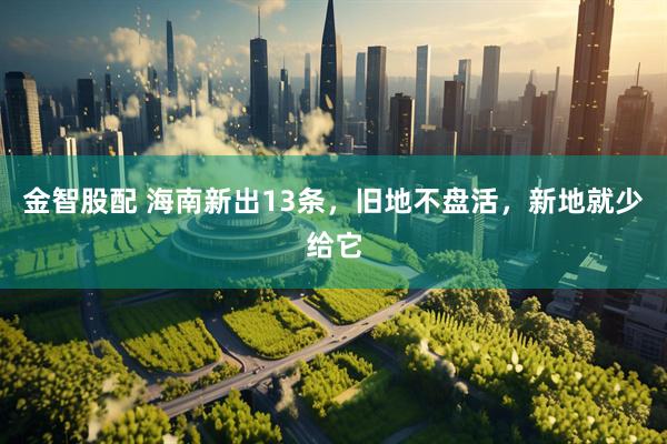 金智股配 海南新出13条，旧地不盘活，新地就少给它